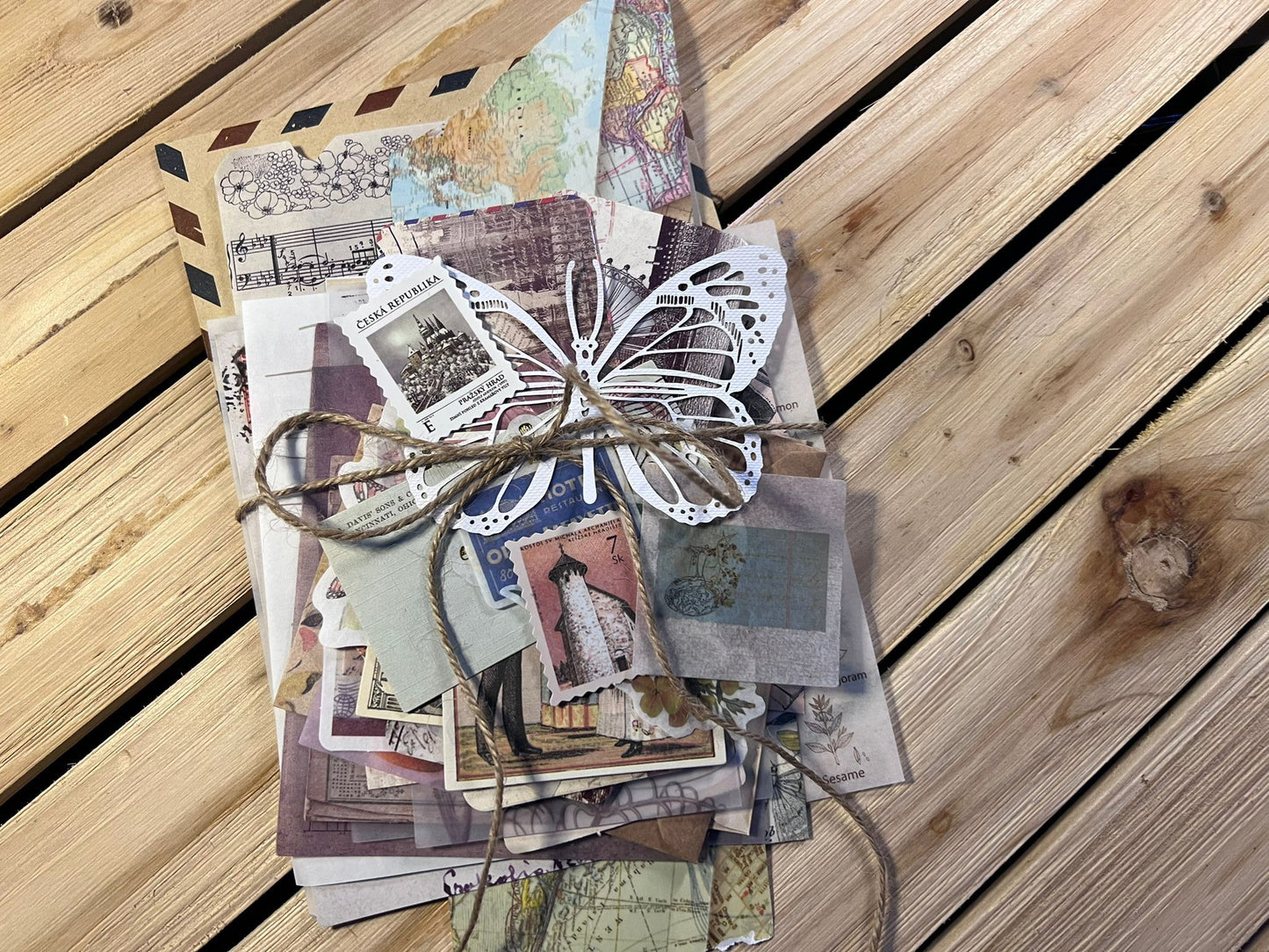Paquete de papel efímero vintage (a) / Elaboración / Suministros de diario basura / Papel de calco / Lucky Dip / Smash Book / collage / vitela