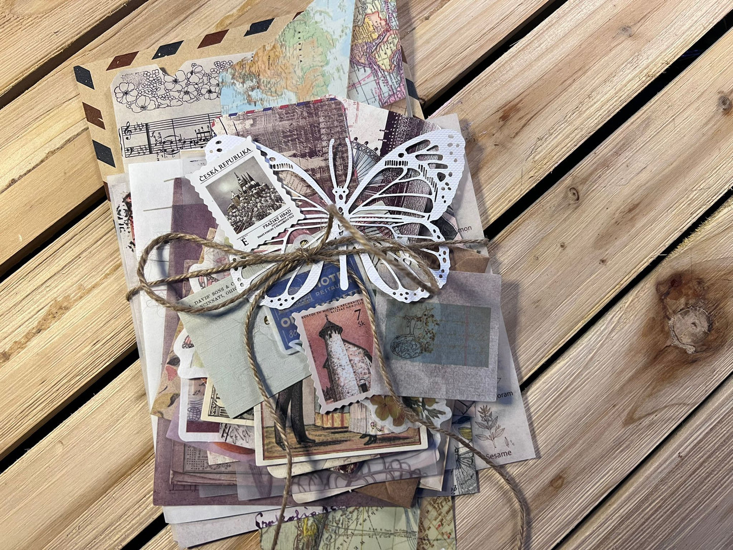 Paquete de papel efímero vintage (a) / Elaboración / Suministros de diario basura / Papel de calco / Lucky Dip / Smash Book / collage / vitela