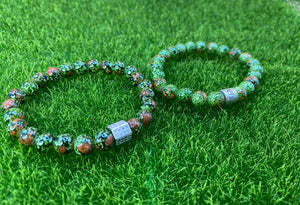 Pulseras de cuencas verde